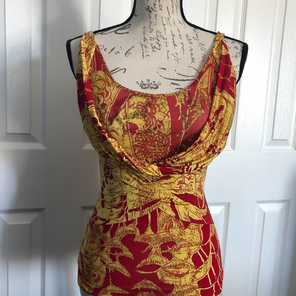 Just Cavalli Yellow & Red Sexy top, XS